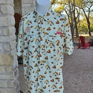 Magellan Outdoors & Shiner Beer Fish Gear Relaxed Fit Moisture Wick Shirt XXL